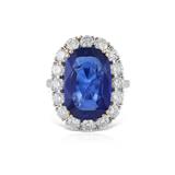SRI LANKAN SAPPHIRE AND DIAMOND RING -    - Online Auction of Fine Jewels
