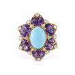 TURQUOISE, AMETHYST AND DIAMOND RING - Online Auction of Fine Jewels