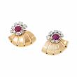 PAIR OF RUBY AND DIAMOND EARRINGS - Online Auction of Fine Jewels