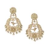 PAIR OF DIAMOND AND GOLD LACEWORK CHANDBALI EARRINGS -    - Online Auction of Fine Jewels