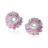 PAIR OF SPINEL AND DIAMOND EARRINGS -    - Online Auction of Fine Jewels