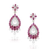 PAIR OF RUBY AND DIAMOND EARRINGS -    - Online Auction of Fine Jewels