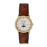 BLANCPAIN: A YELLOW GOLD TRIPLE CALENDAR `MOONPHASE` AUTOMATIC WRISTWATCH -    - Online Auction of Fine Jewels