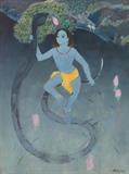 Untitled (Krishna on Kaliya) - N S Bendre - Spring Live Auction | Modern Indian Art