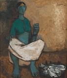 Untitled (Fisher Woman) - B  Prabha - Summer Live Auction