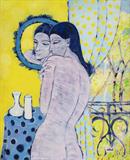 Maite  Delteil-Lady in Yellow Room