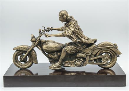 Gandhi on the Harley 