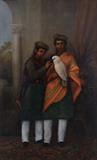 Portrait of Harakumar Tagore and his younger brother Prasanna Coomar Tagore - Thomas  Hickey - Modern and Contemporary South Asian Art and Collectibles