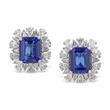 PAIR OF TANZANITE AND DIAMOND EARRINGS - Fine Jewels, Silver and Watches