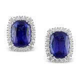 PAIR OF TANZANITE AND DIAMOND EARRINGS -    - Fine Jewels, Silver and Watches