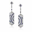 PAIR OF ART-DECO INSPIRED EARRINGS WITH SAPPHIRES AND DIAMONDS - Fine Jewels, Silver and Watches