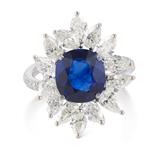 SAPPHIRE AND DIAMOND RING -    - Fine Jewels, Silver and Watches