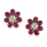 PAIR OF RUBY AND DIAMOND EARRINGS -    - Fine Jewels, Silver and Watches