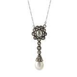 PERIOD PEARL AND DIAMOND PENDANT -    - Fine Jewels, Silver and Watches