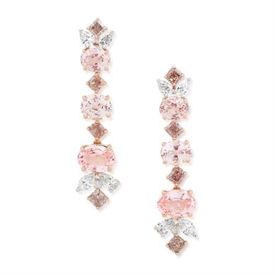 Buy Lab Created Padparadscha Sapphire and White Zircon Bee Earrings in  Vermeil Yellow Gold Over Sterling Silver 1.90 ctw at ShopLC.