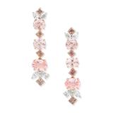AN IMPORTANT PAIR OF PADPARADSCHA SAPPHIRE AND DIAMOND EARRINGS -    - Fine Jewels, Silver and Watches