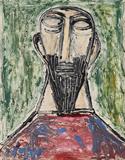 Untitled (Head) - F N Souza - Winter Live Auction: Indian Art
