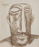 Untitled (Male Head) - F N Souza - Summer Online Auction