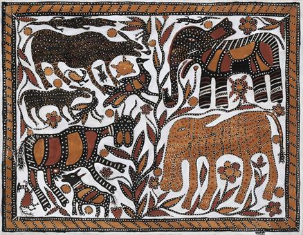 So Rahi Print PARVATI DEVI - Untitled (Sohrai Painting) @ | StoryLTD