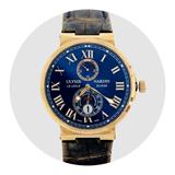 ULYSSE NARDIN: `MAXI MARINE CHRONOMETER` GOLD WRISTWATCH -    - Online Auction of Watches and Timepieces