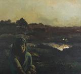 Untitled (In Evening) - Bikash  Bhattacharjee - Evening Sale | New Delhi, Live