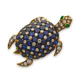 SAPPHIRE AND DIAMOND ‘TORTOISE‘ BROOCH BY TIFFANY & CO - Tiffany   - Online Auction of Fine Jewels and Silver