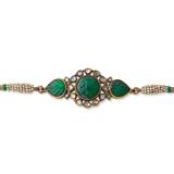 CARVED EMERALD AND DIAMOND ‘POLKI‘ ‘BAJUBAND‘ OR ARM ORNAMENT -    - Online Auction of Fine Jewels and Silver
