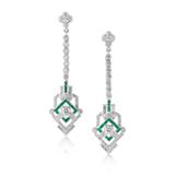 EMERALD AND DIAMOND EARRINGS -    - Online Auction of Fine Jewels and Silver