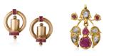SET OF TWO: PAIR OF RUBY EARRINGS AND PENDANT -    - Online Auction of Fine Jewels and Silver