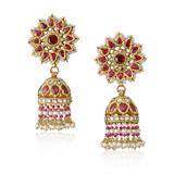 PAIR OF RUBY AND PEARL ‘KARNPHOOL‘ EARRINGS -    - Online Auction of Fine Jewels and Silver