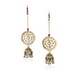 PAIR OF GEMSET ‘KARNPHOOL‘ EARRINGS -    - Online Auction of Fine Jewels and Silver