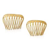PAIR OF GOLD HAIR COMBS BY TIFFANY & CO - Tiffany   - Online Auction of Fine Jewels and Silver
