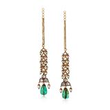 PAIR OF EMERALD AND DIAMOND ‘POLKI‘ EARRINGS -    - Online Auction of Fine Jewels and Silver