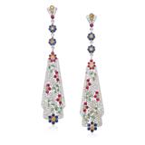 PAIR OF GEMSET EARRINGS -    - Online Auction of Fine Jewels and Silver