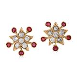  PAIR OF RUBY AND DIAMOND EARRINGS -    - Online Auction of Fine Jewels and Silver