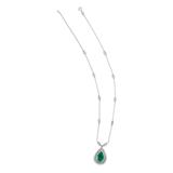 EMERALD AND DIAMOND NECKLACE -    - Online Auction of Fine Jewels and Silver