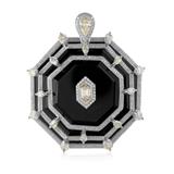 ONYX AND DIAMOND PENDANT -    - Online Auction of Fine Jewels and Silver