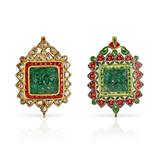 CARVED EMERALD, DIAMOND ‘POLKI‘ AND RUBY PENDANT -    - Online Auction of Fine Jewels and Silver