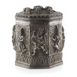 BURMESE SILVER TEA CANISTER -    - Online Auction of Fine Jewels and Silver