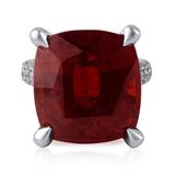 SPESSARTITE GARNET AND DIAMOND RING -    - Online Auction of Fine Jewels and Silver