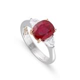 AN IMPORTANT BURMESE RUBY AND DIAMOND RING -    - Online Auction of Fine Jewels and Silver