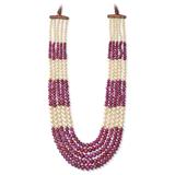 A GRAND BURMESE RUBY AND PEARL NECKLACE -    - Online Auction of Fine Jewels and Silver
