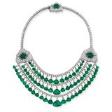 EMERALD ‘TAVIZ‘ BEADS AND DIAMOND NECKLACE -    - Online Auction of Fine Jewels and Silver