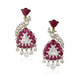 PAIR OF RUBY AND DIAMOND EARRINGS -    - Online Auction of Fine Jewels and Silver