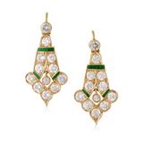 PAIR OF ENAMEL AND DIAMOND EARRINGS -    - Online Auction of Fine Jewels and Silver
