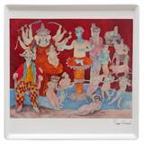 White Porcelain Plate by Sakti Burman from Art Musings -    - Mumbai Urban Art Festival Fundraiser Auction