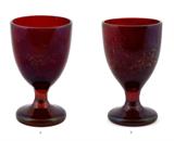 Ruby Red Etched Stemmed Glasses  -    - REDiscovery: Auction of Art and Collectibles