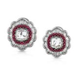 PAIR OF RUBY AND DIAMOND EARRINGS -    - REDiscovery: Auction of Art and Collectibles
