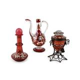 SET OF THREE GLASS OBJECTS -    - REDiscovery: Auction of Art and Collectibles