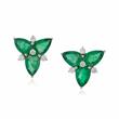 PAIR OF DIAMOND AND EMERALD EARRINGS - Online Auction of Fine Jewels and Silver